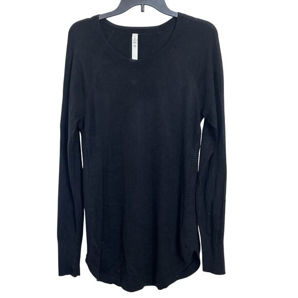 Lululemon Black Hello Aloe Pullover Sweater Size 10 Silk Modal Blend 25030 - Picture 2 of 8